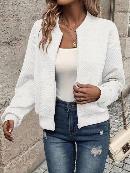 Laura | Textured Zip-Up Bomber Jacket for Women