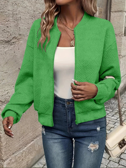 Laura | Textured Zip-Up Bomber Jacket for Women