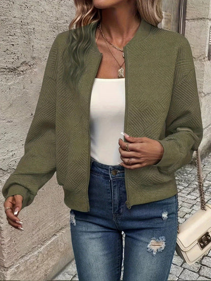 Laura | Textured Zip-Up Bomber Jacket for Women
