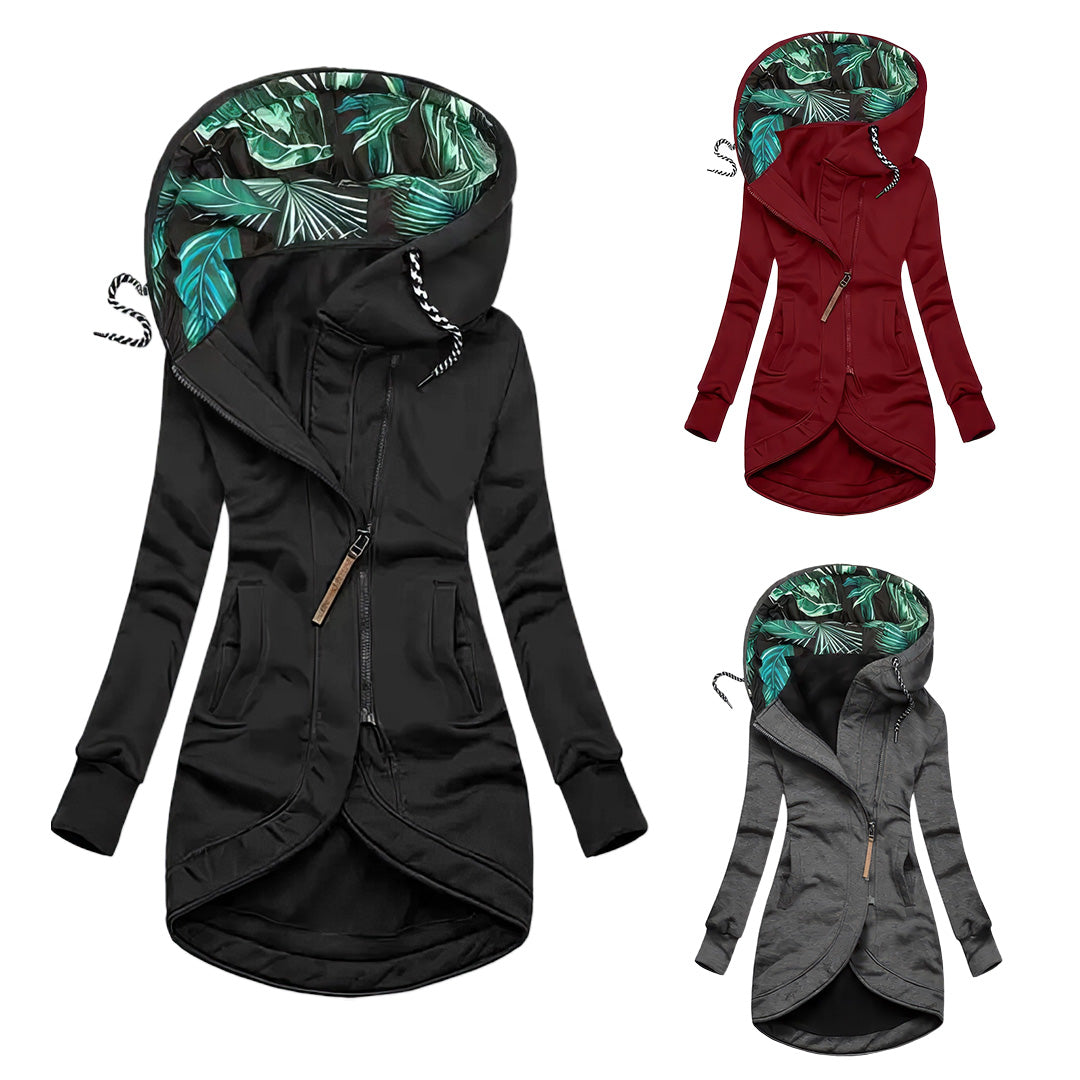Katherina | Hooded Zip Jacket with Printed Lining for Women