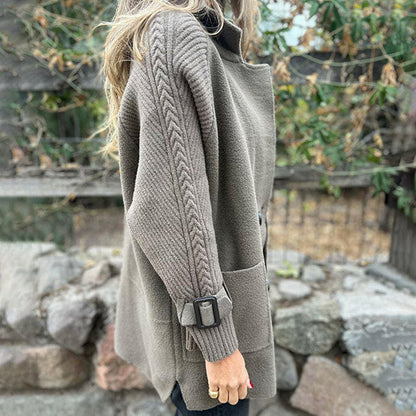 Isola | Knit Sleeve Double-Breasted Coat for Women