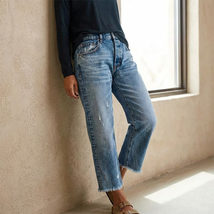Joyce - Women's Retro Short Straight Leg Jeans