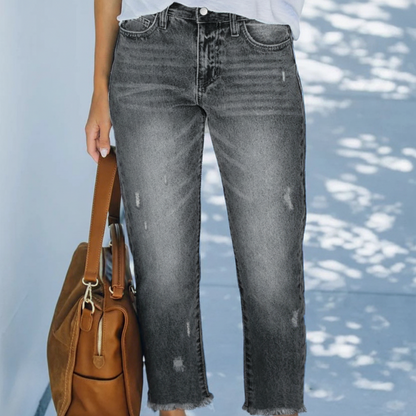 Joyce - Women's Retro Short Straight Leg Jeans