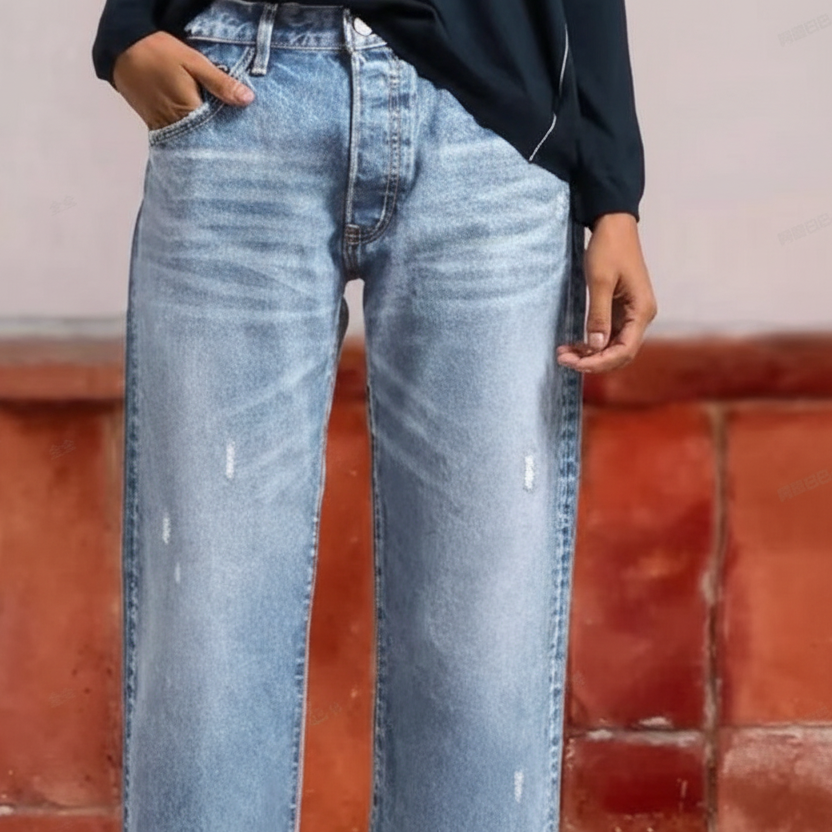 Joyce - Women's Retro Short Straight Leg Jeans