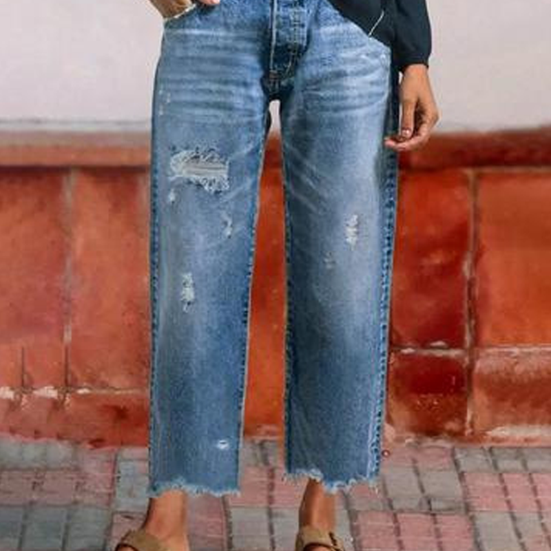 Joyce - Women's Retro Short Straight Leg Jeans
