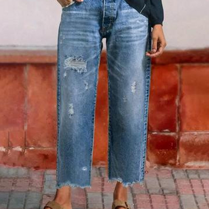 Joyce - Women's Retro Short Straight Leg Jeans