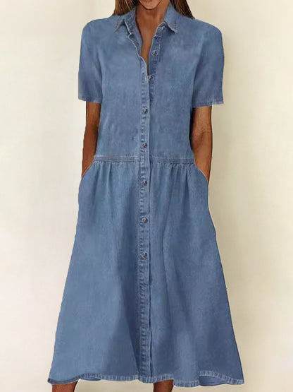 Carol | Short Sleeve Denim Dress